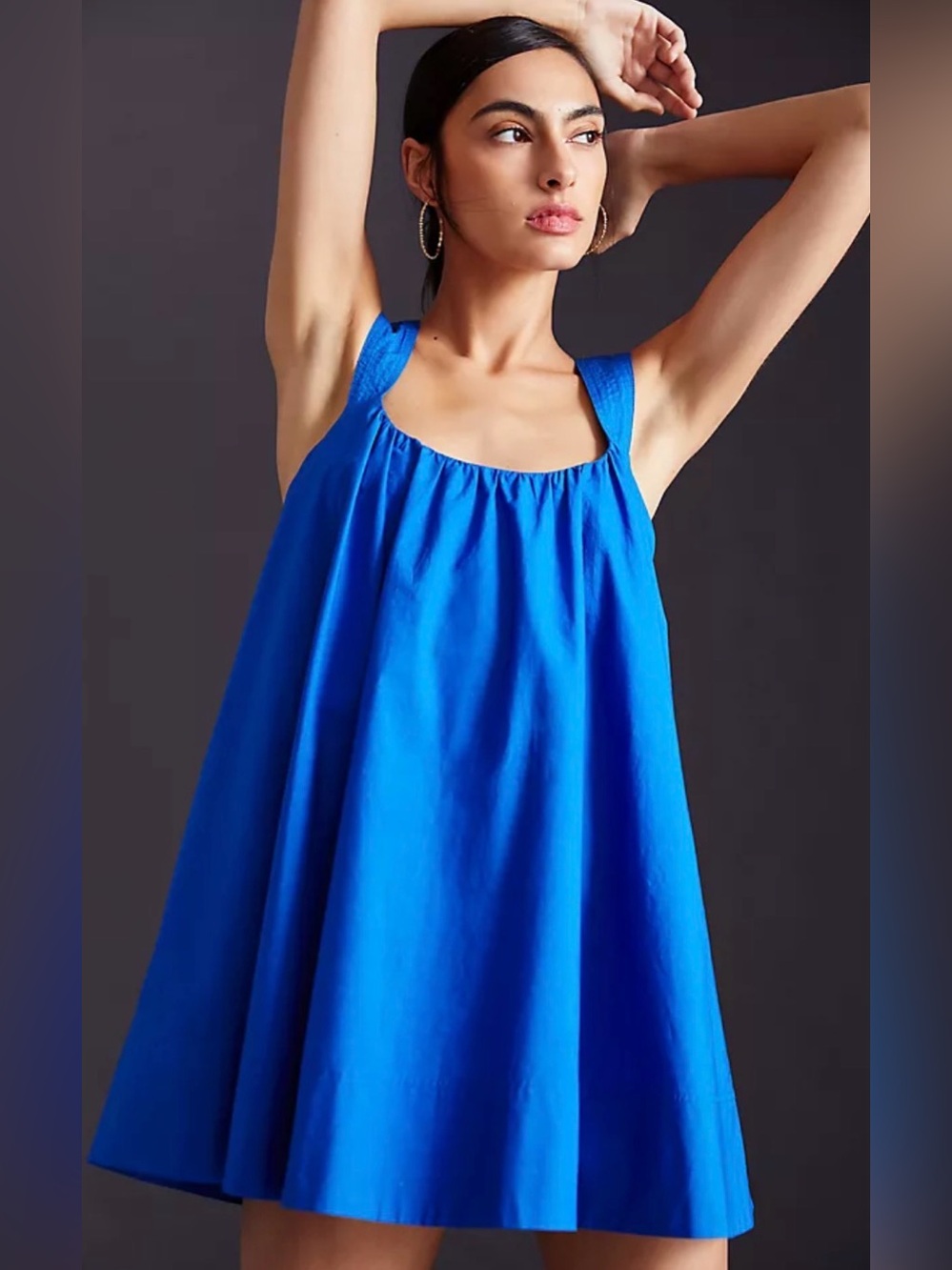 Maeve Cross Back Mini Dress in Blue Size Small